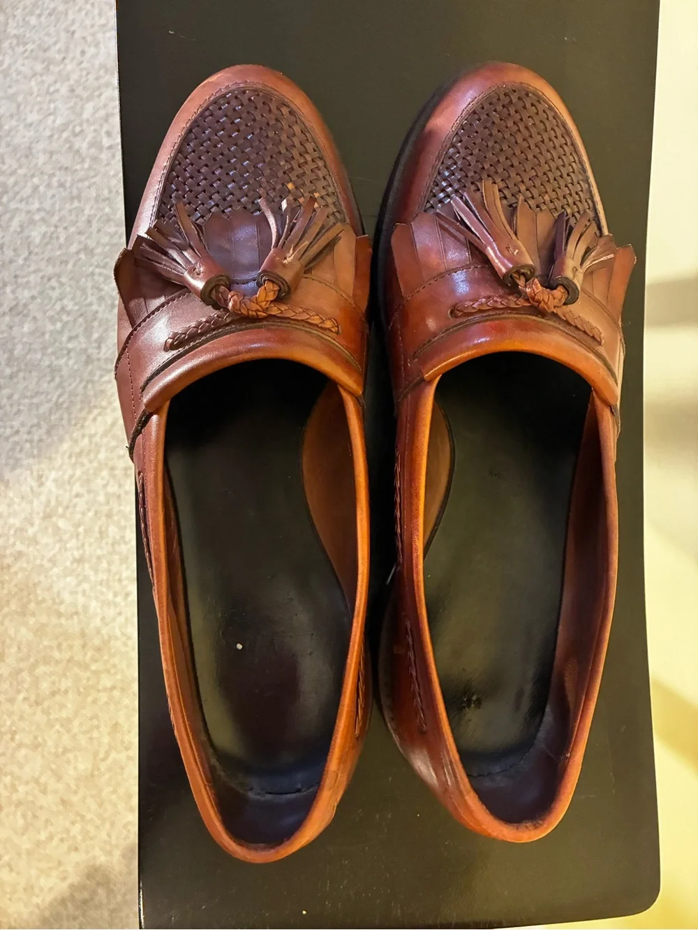 Vintage Men's Allen Edmonds Brown Leather Tassel Loafers